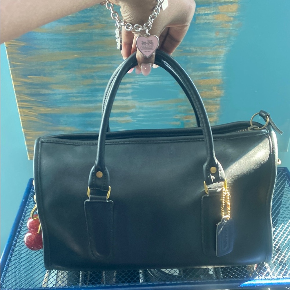 Vintage Coach Madison Black Satchel